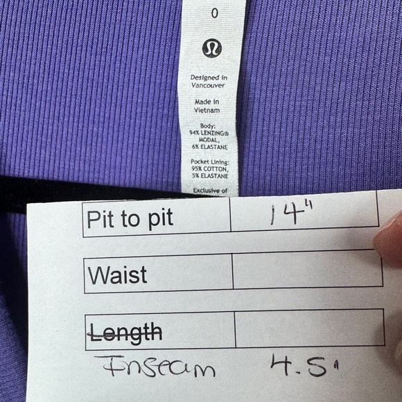 Lululemon Modal Wrap Romper 4" Indigo - Picture 11 of 11